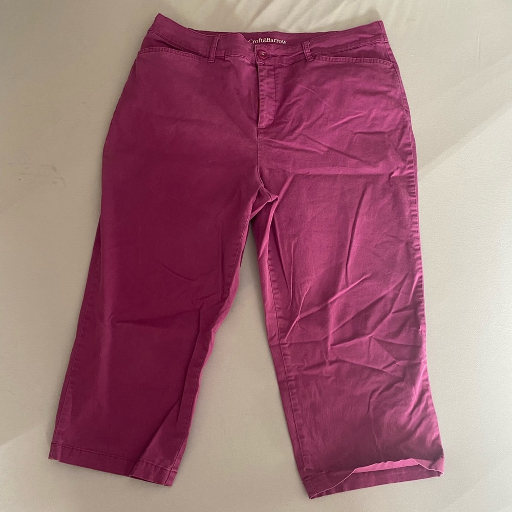 Croft & Barrow classic fit stretch purple capris pants